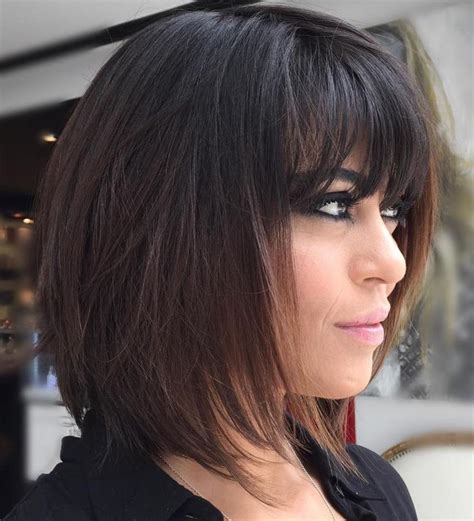 mid length bob with bangs|medium length bobs with bangs.